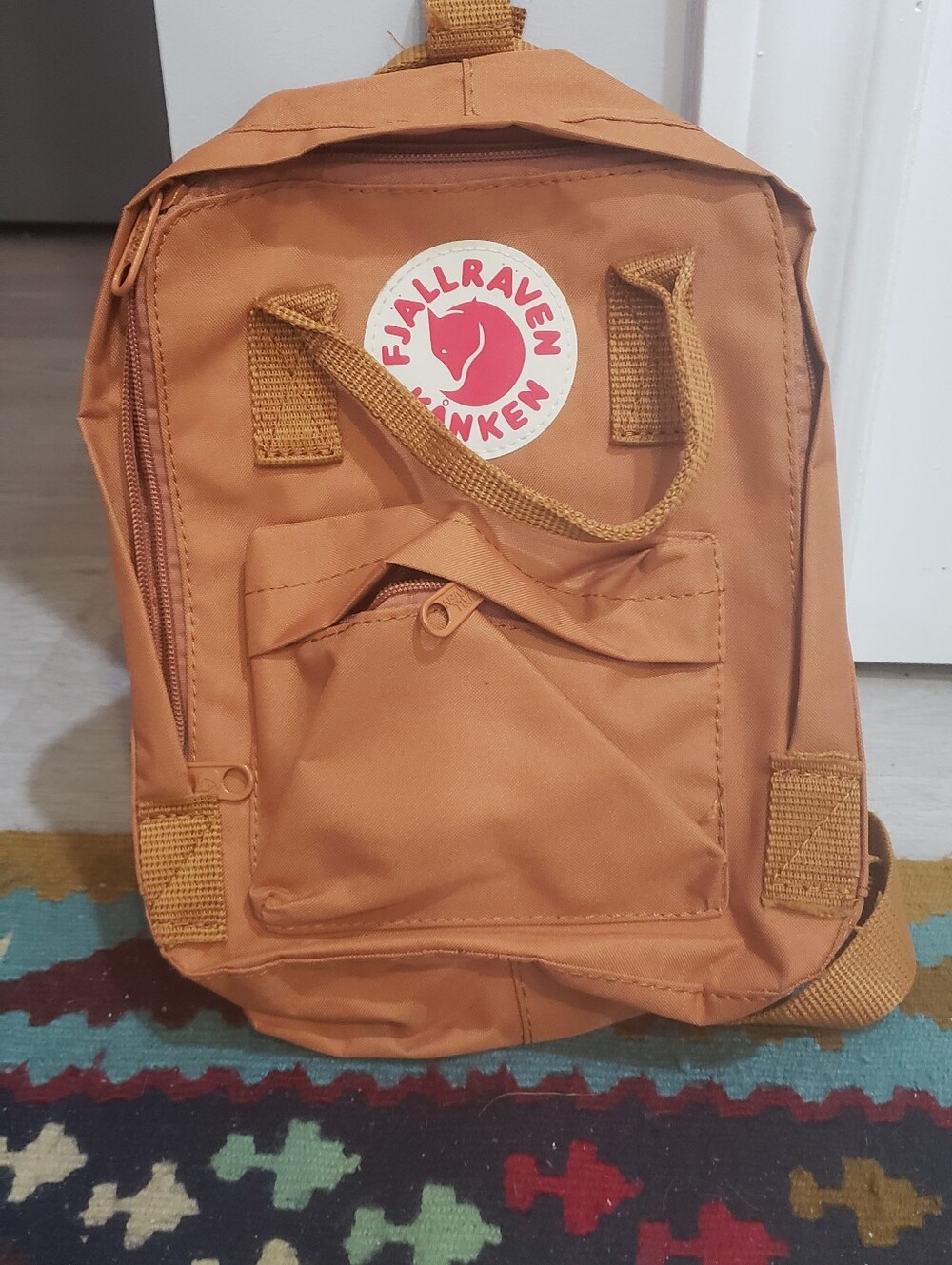 Mini FJall Raven Backpack In Mustard/ Rust
